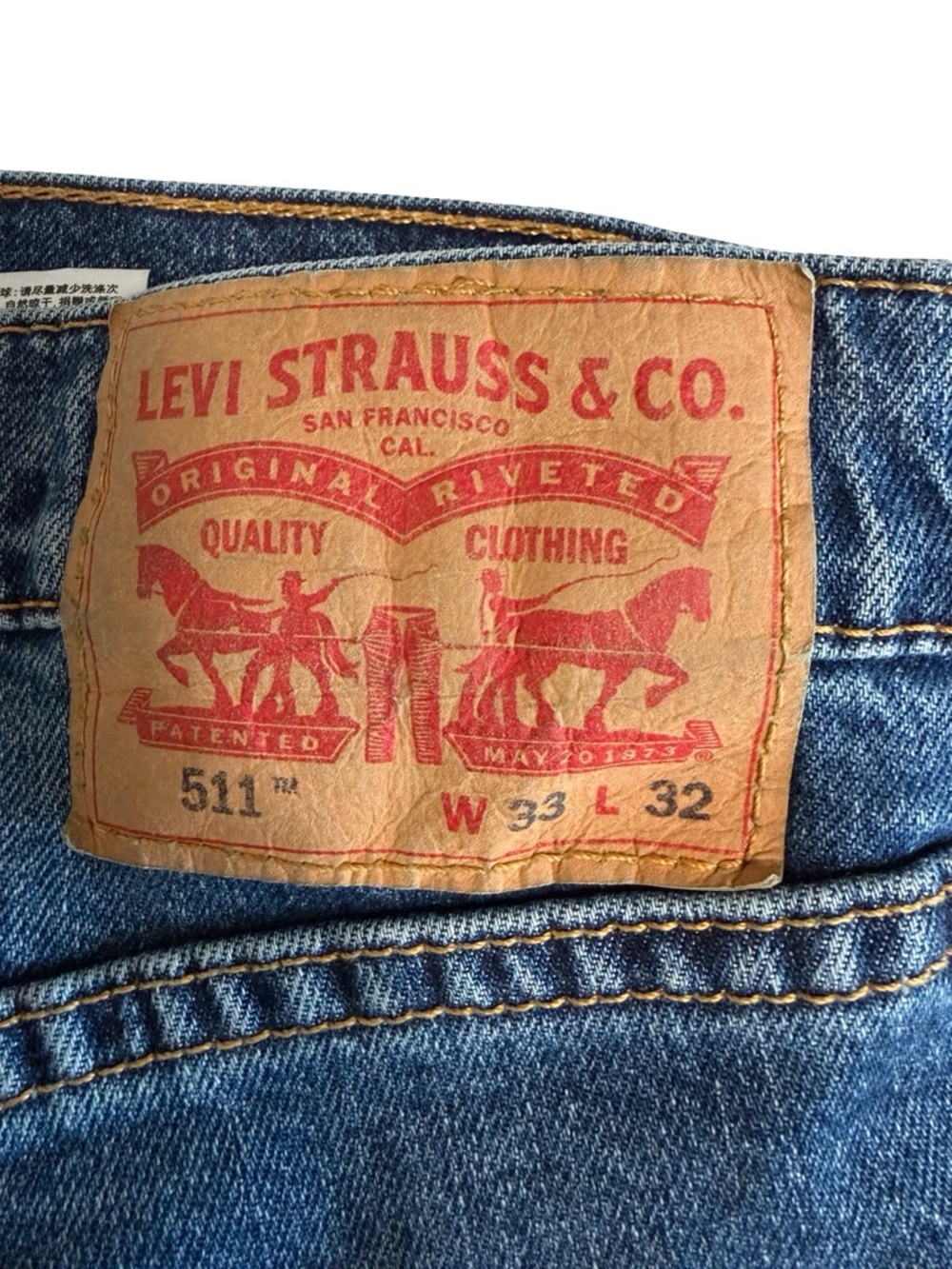 Levi's Men's Straight Slim 511 Jeans in Classic Blue Wash - Picture 4 of 4